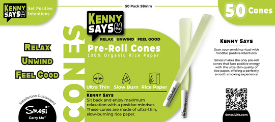 50 pre-roll Cones Jar | ultra thin slow burn rice paper