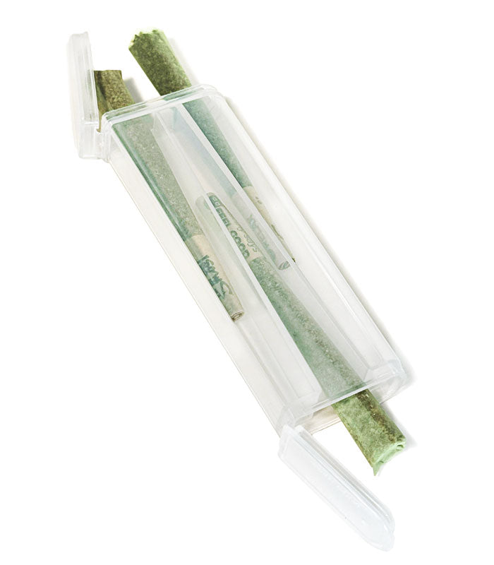 Pre-roll storage container. separate compartments. clear MBox for your 3 Pre-rolls. seperite divi