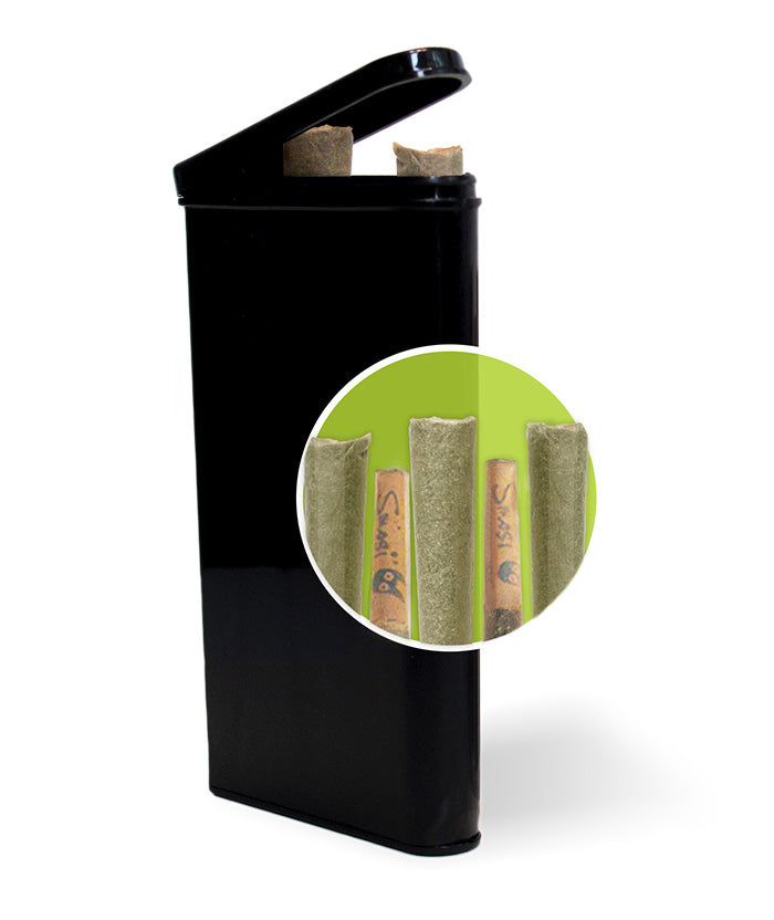 Pre-roll storage solution. black MBox for your Pre-roll. come with pre-roll cone