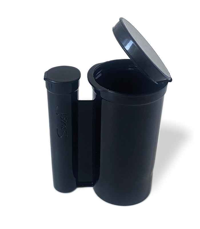 packaging for your weed. Black container for pre-roll and buds