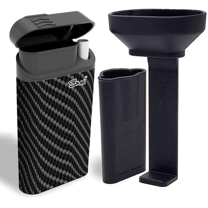 Smosi Original dugout with one-hitter pipe, funnel and pusher tool-carbon fiber pattern
