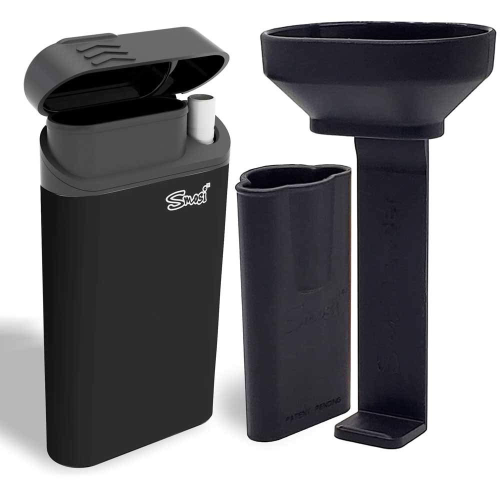Smosi Original dugout with one-hitter pipe, funnel and pusher tool-black pattern