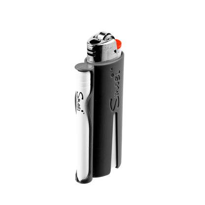 Smosi PaL is a lighter holder with a one-hitter pipe-black